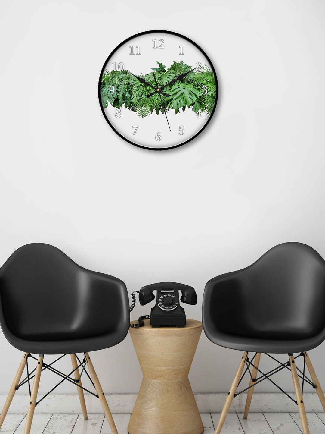 

999Store Green Round Printed Analogue Wall Clock