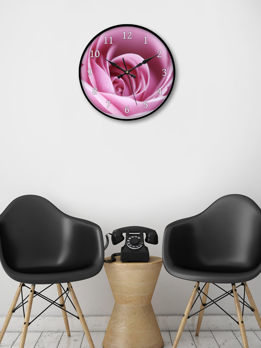 

999Store Pink Round Printed 30.48 cm Analogue Wall Clock