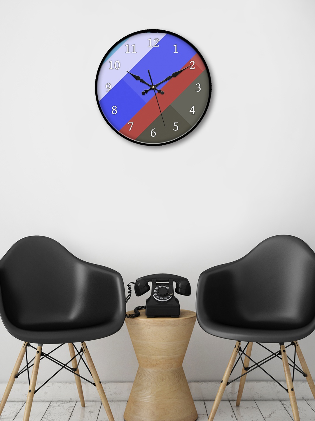 

999Store Multicoloured Round Printed Analogue Wall Clock, Multi
