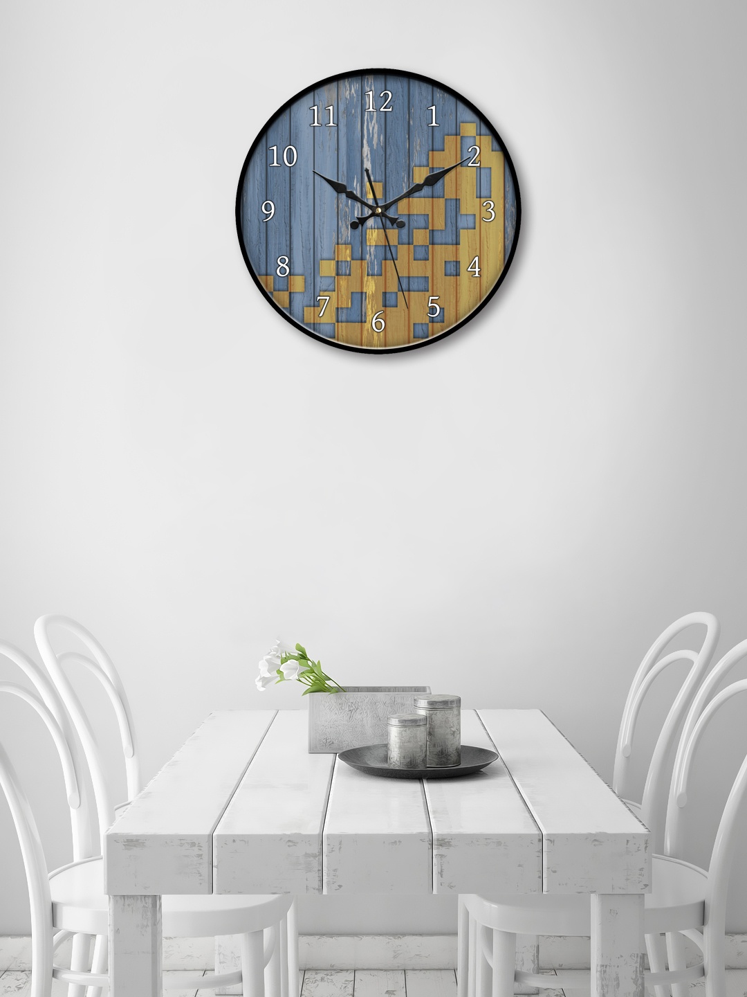 

999Store Blue Round Printed Analogue Wall Clock