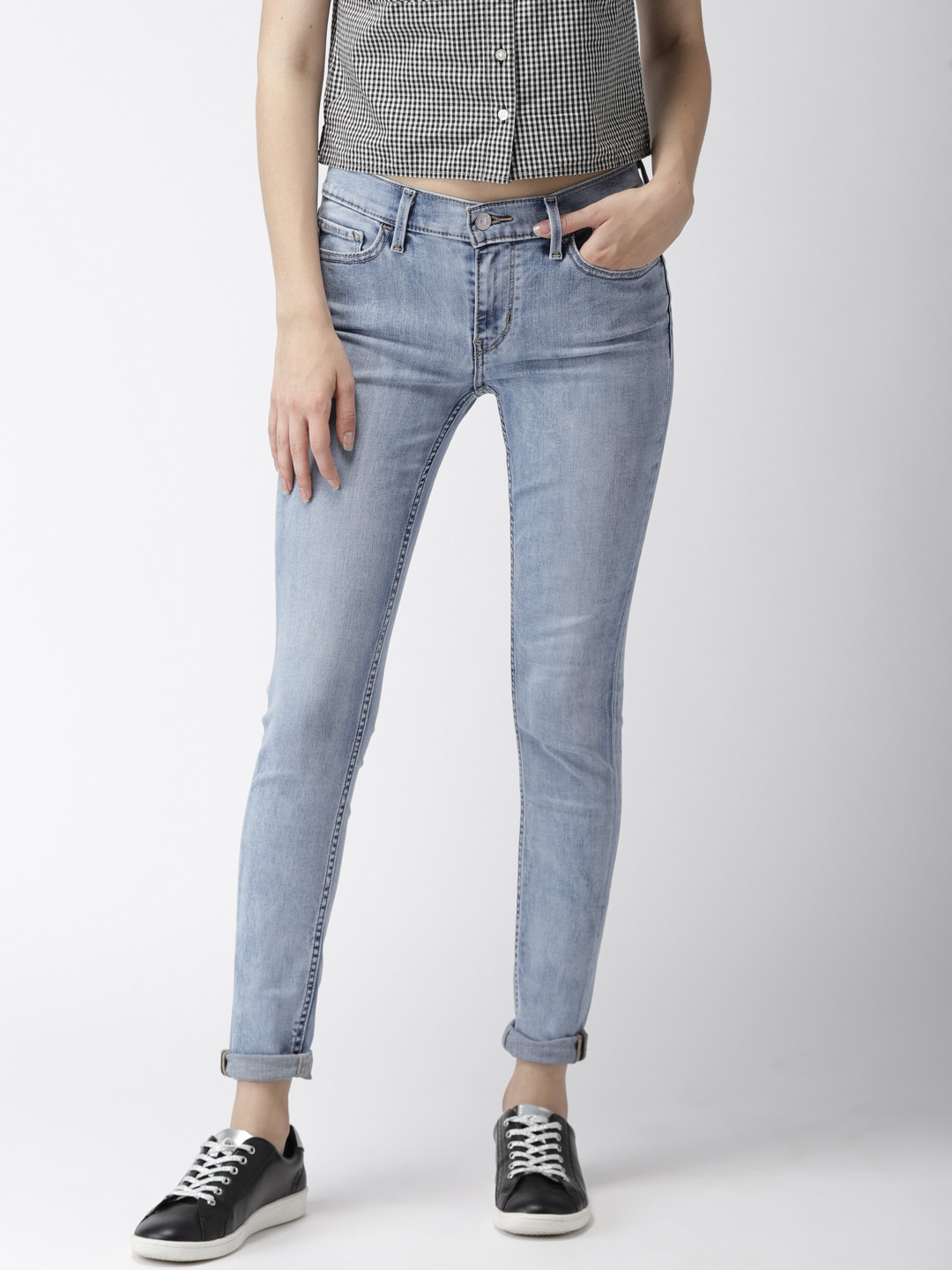 

Levis Women Blue Super Skinny Fit Mid-Rise Clean Look Stretchable Jeans