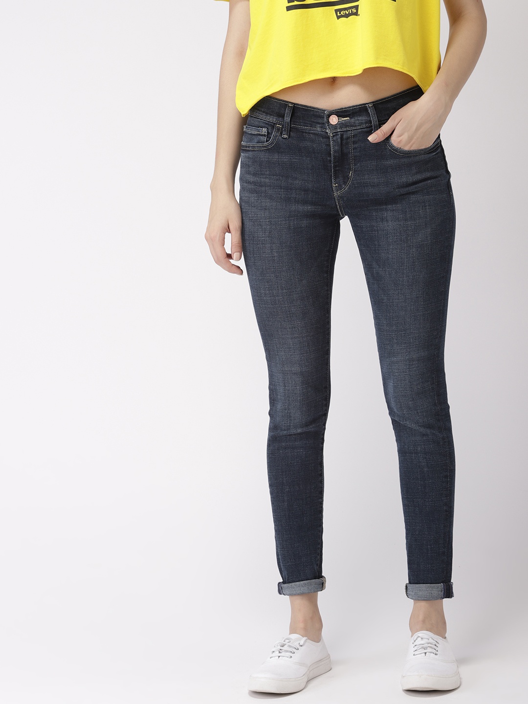 

Levis Women Blue Super Skinny Fit Mid-Rise Clean Look Stretchable Jeans 710