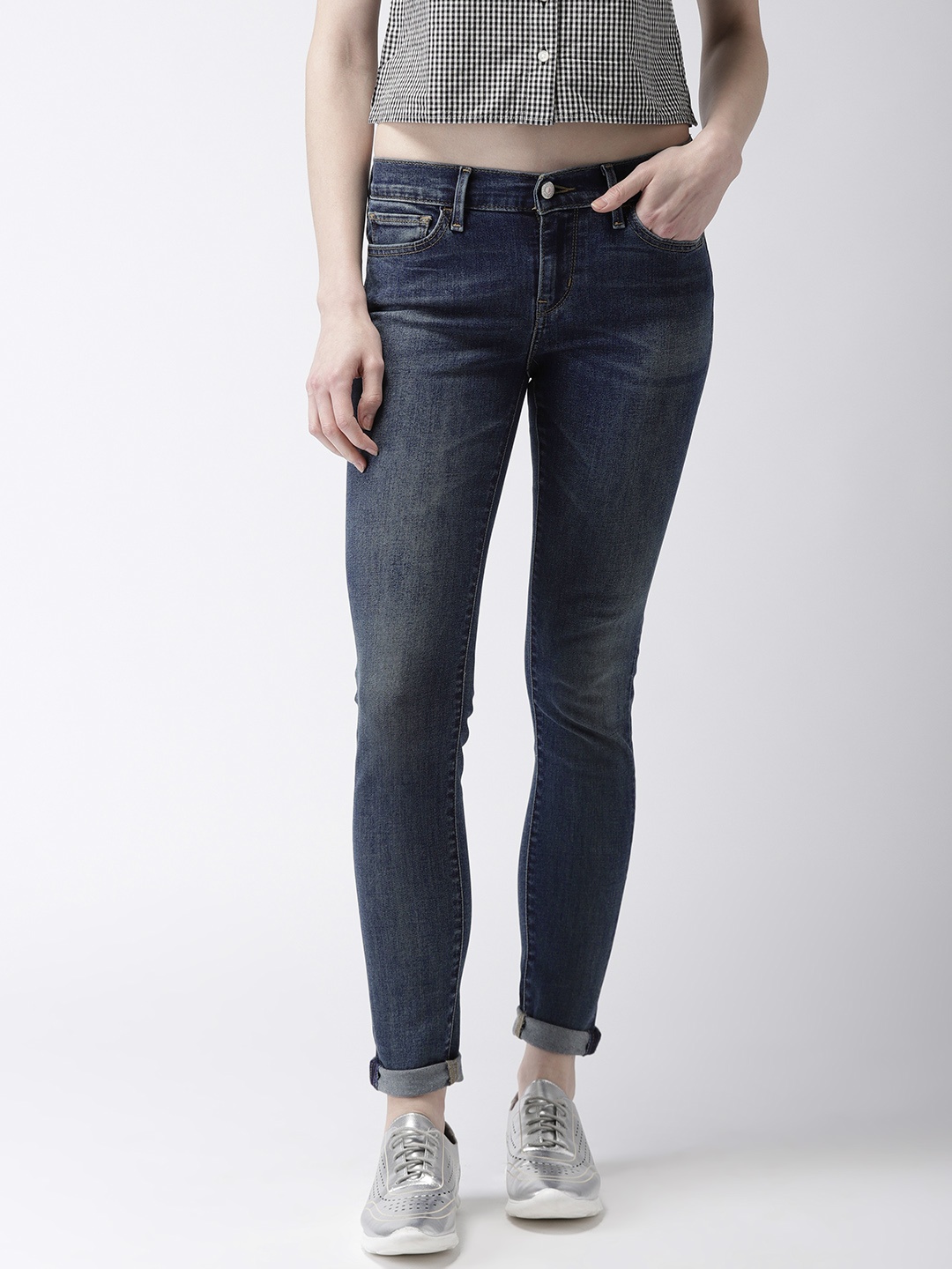 

Levis Women Blue 710 Super Skinny Fit Mid-Rise Clean Look Stretchable Jeans