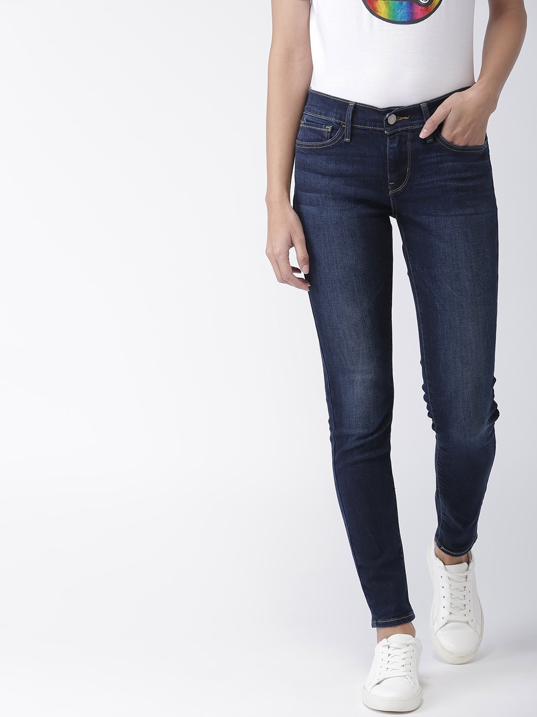 

Levis Women Blue 710 Super Skinny Fit Mid-Rise Clean Look Stretchable Jeans