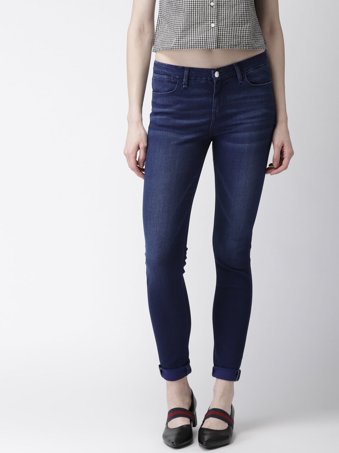 

Levis Women Blue Super Skinny Fit Mid-Rise Clean Look Stretchable Jeans 710