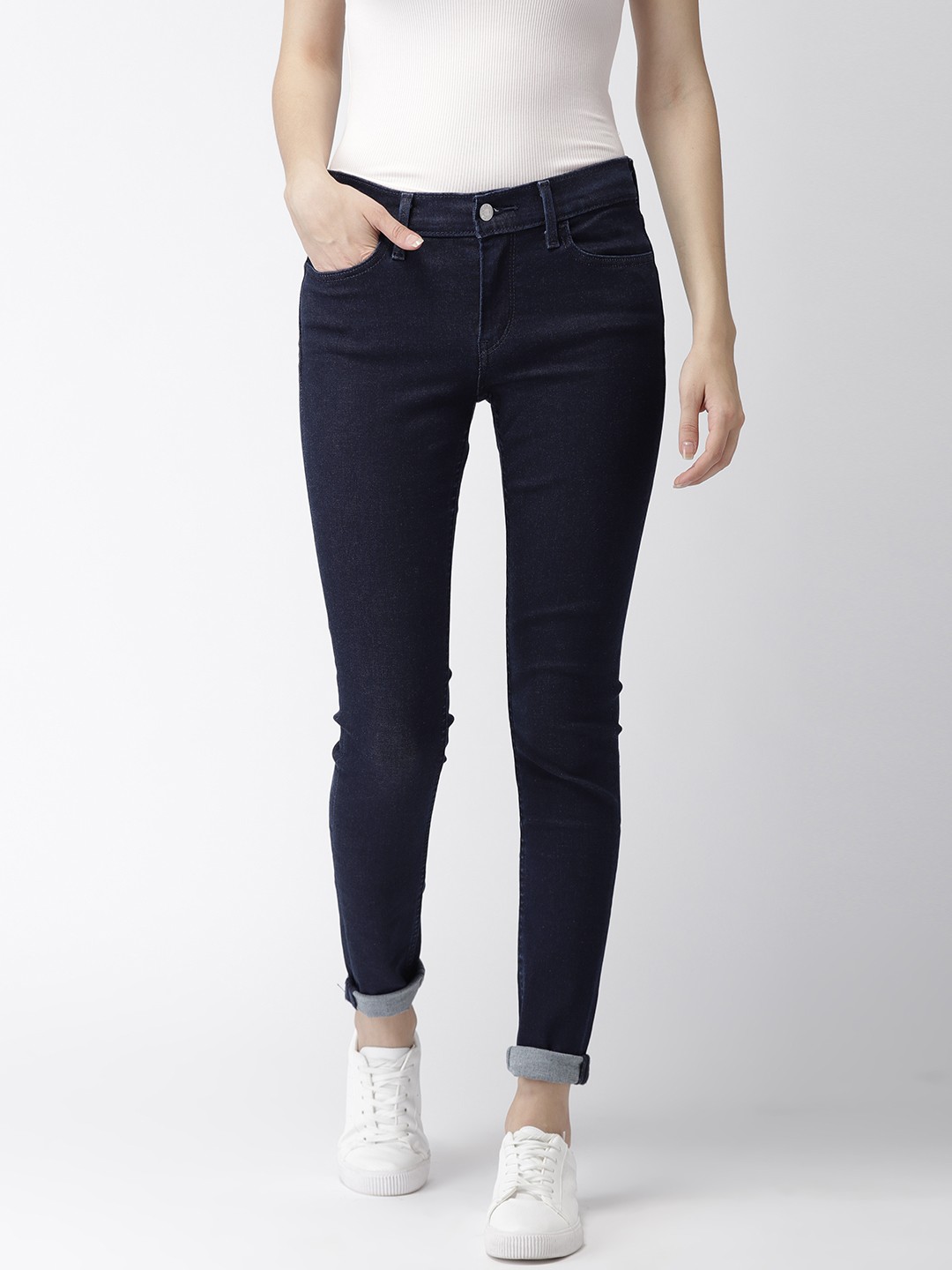 

Levis Women Blue Super Skinny Fit Mid-Rise Clean Look Stretchable Jeans 710