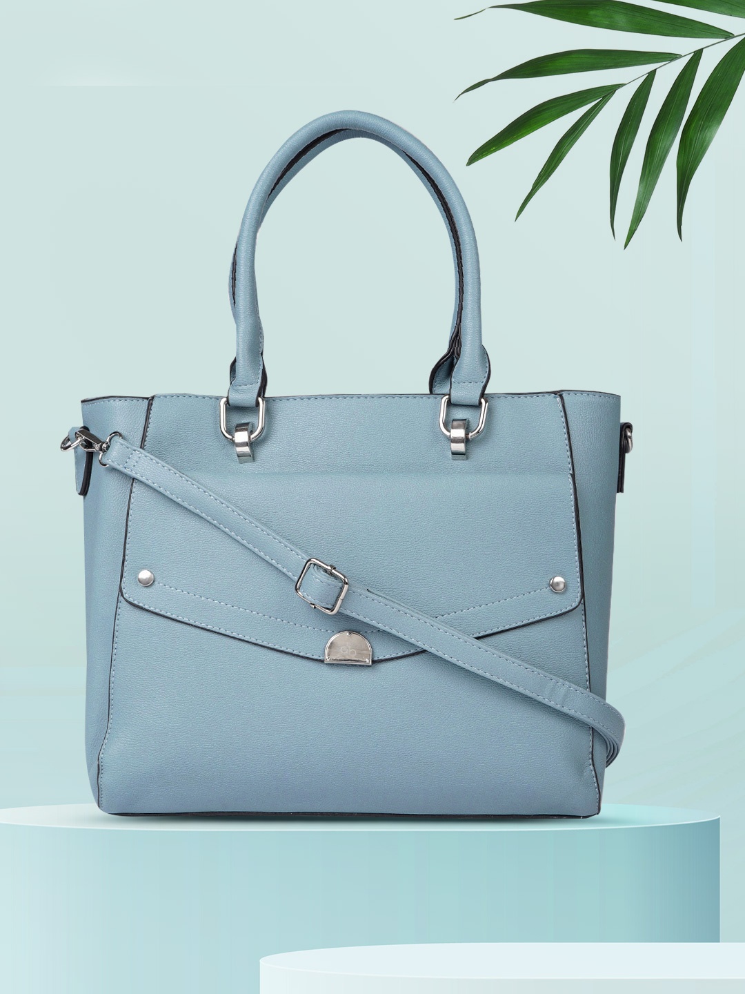 

DressBerry Blue Solid Handheld Bag