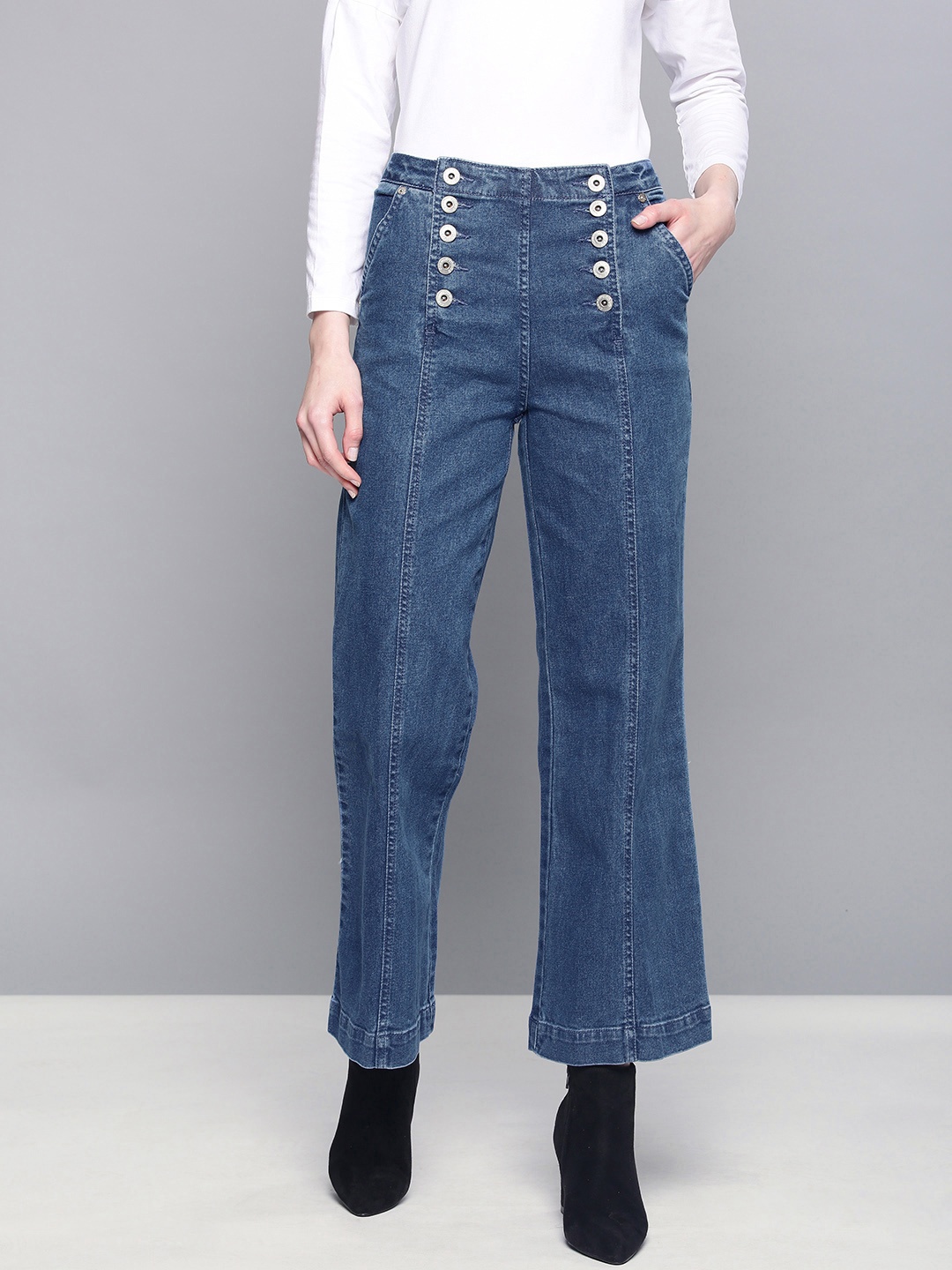 

Chemistry Women Blue Flared Mid-Rise Clean Look Stretchable Jeans