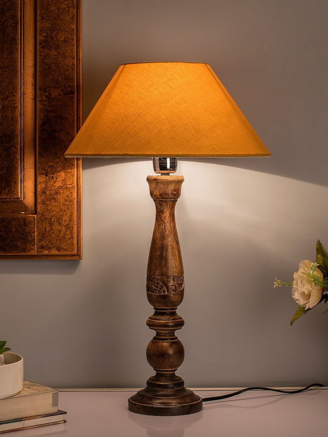 

Homesake Brown Solid Bedside Standard Table Lamp with Shade
