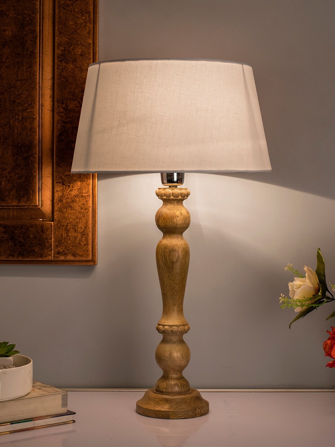 

Homesake Beige Solid Handcrafted Bedside Standard Lamp