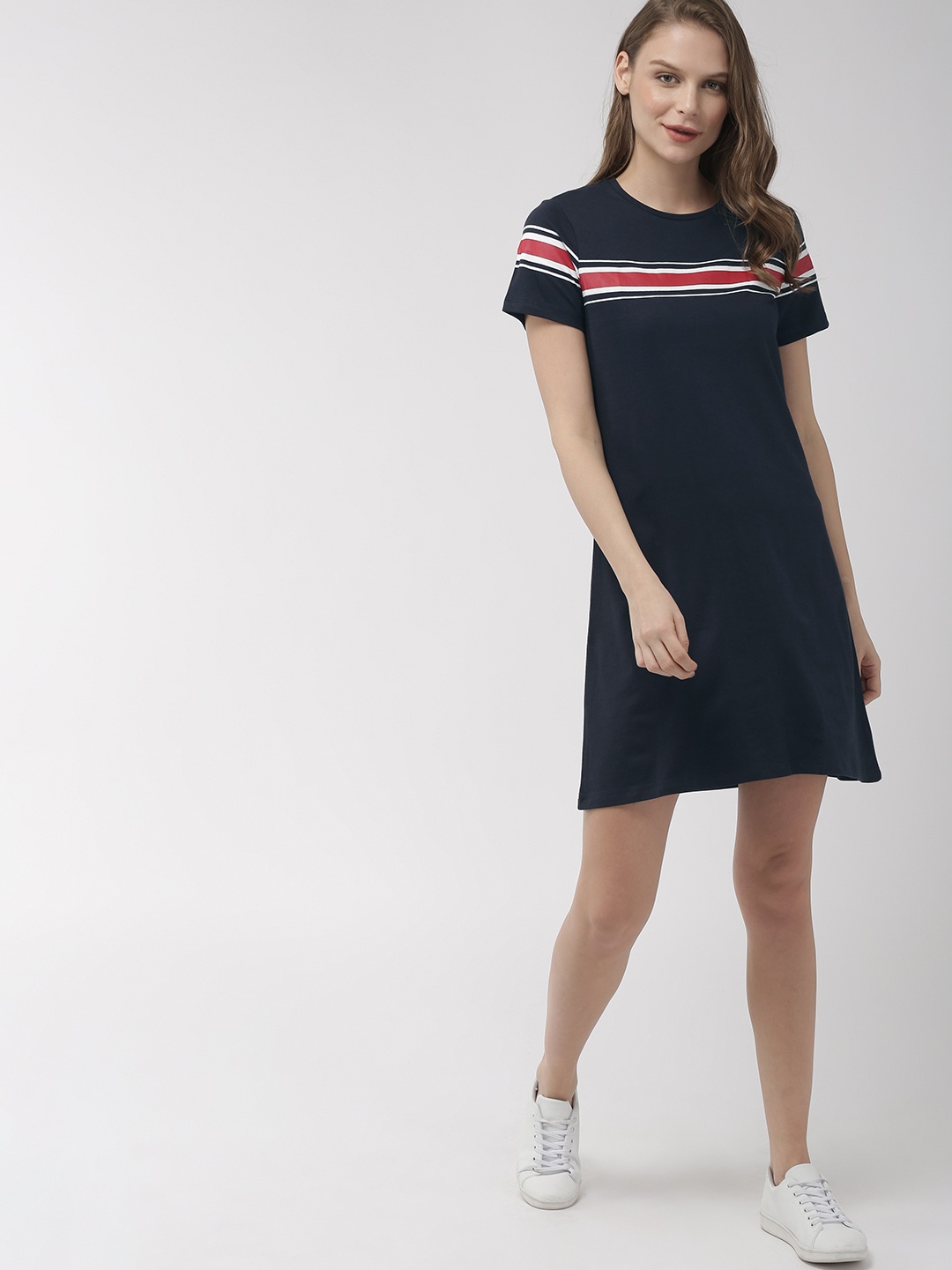 

Mast & Harbour Women Navy Blue Solid T-shirt Dress