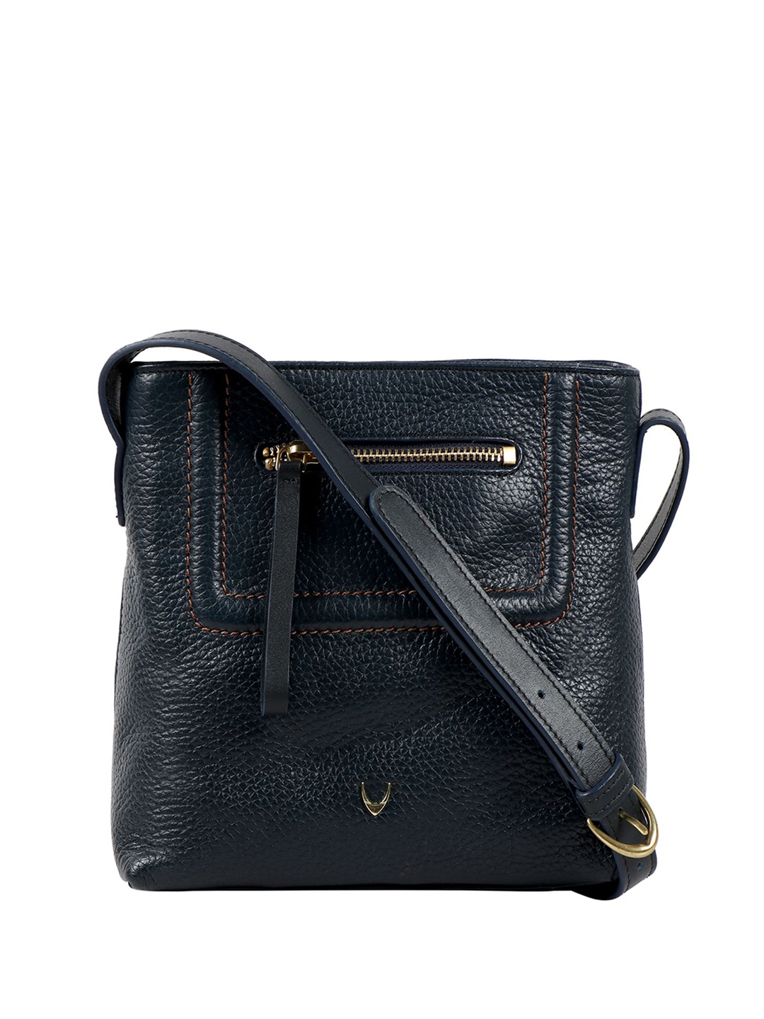 

Hidesign Navy Blue Textured Leather Sling Bag