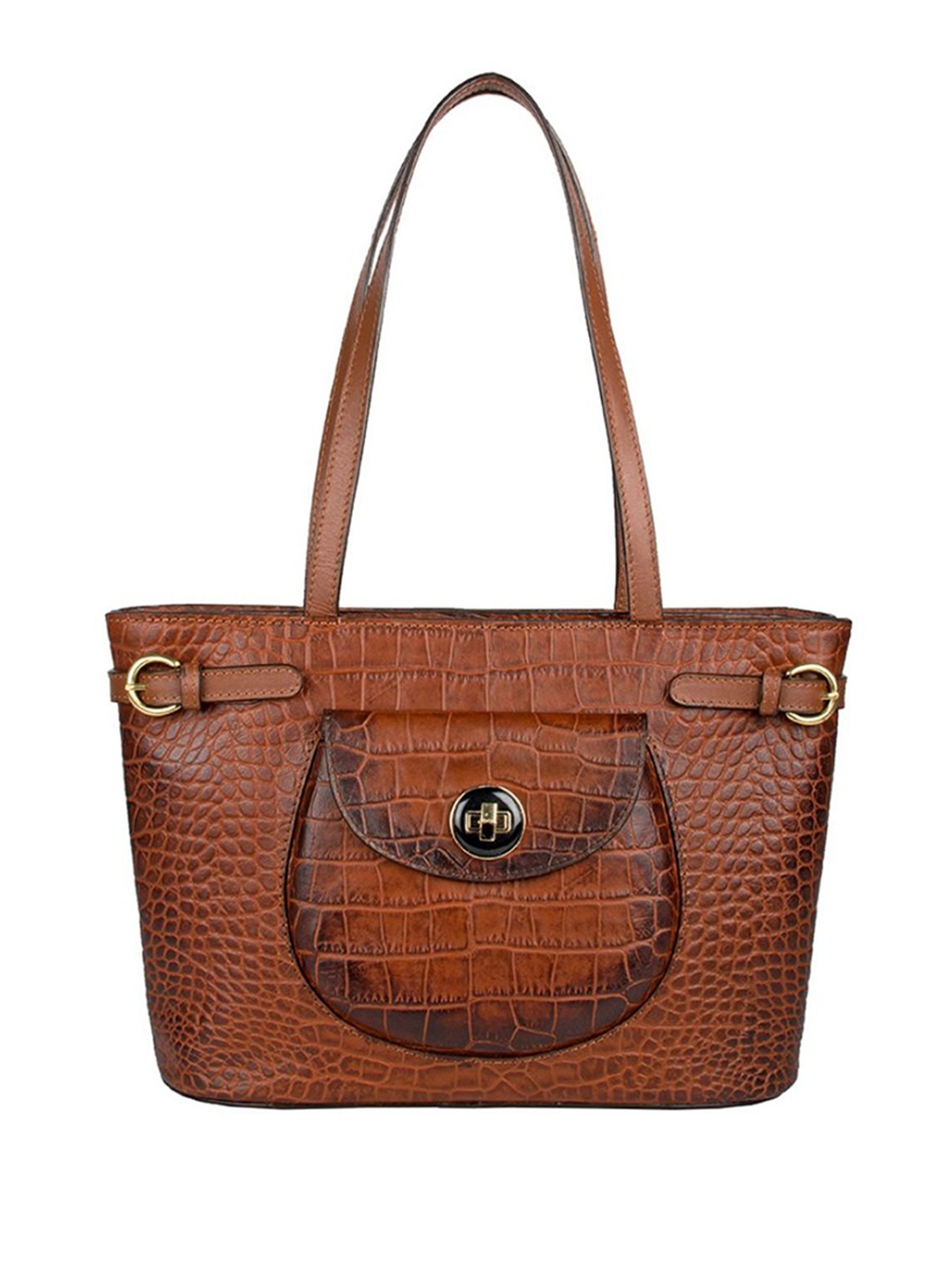 

Hidesign Tan Brown Textured Leather Shoulder Bag