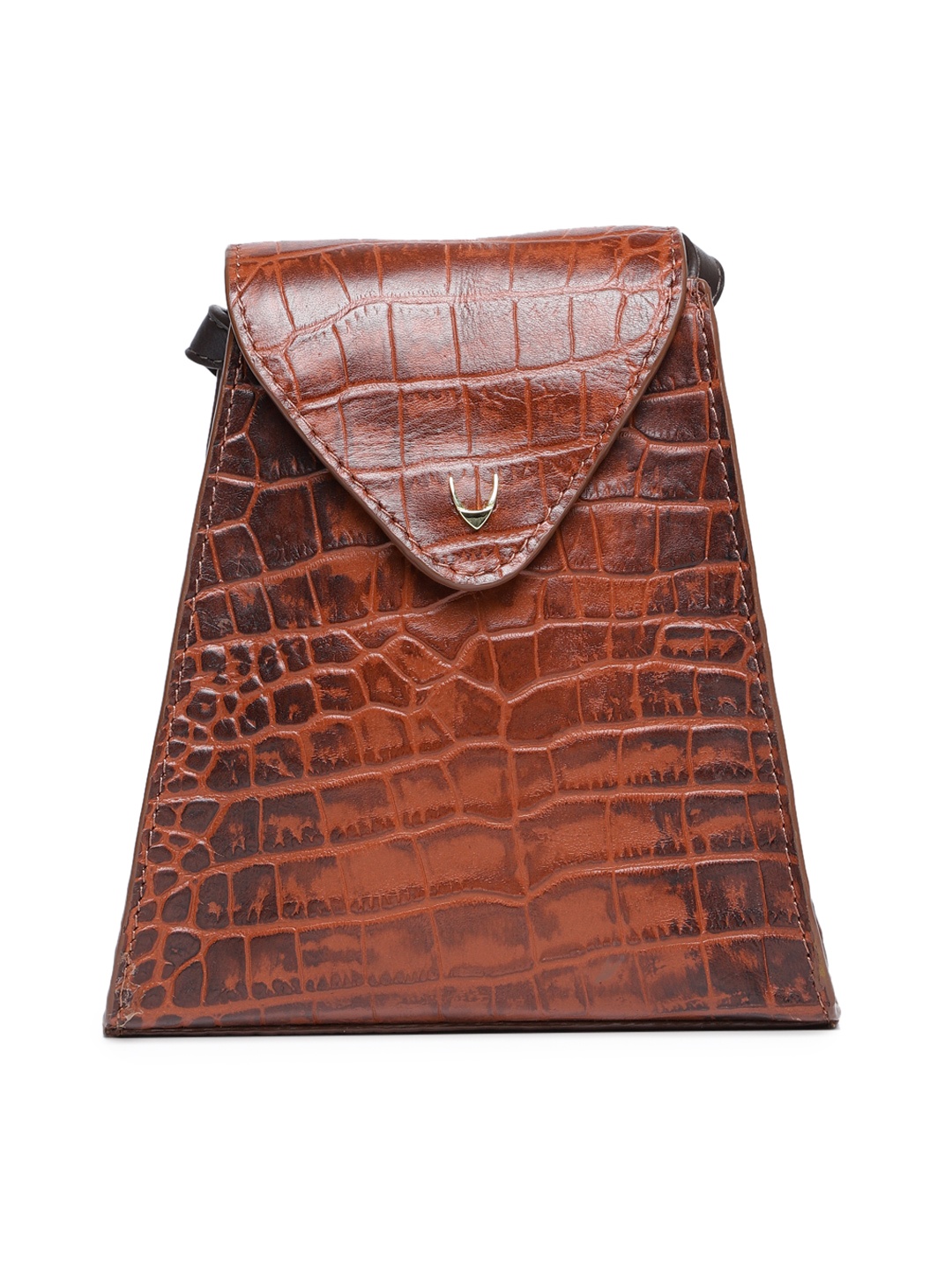 

Hidesign Brown Textured Leather Sling Bag