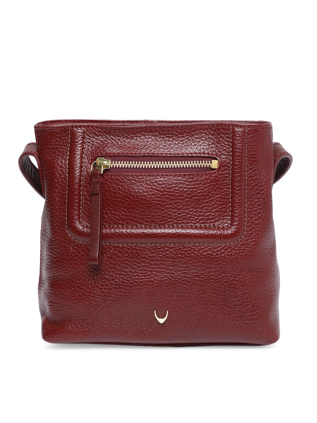 

Hidesign Red Textured Leather Sling Bag