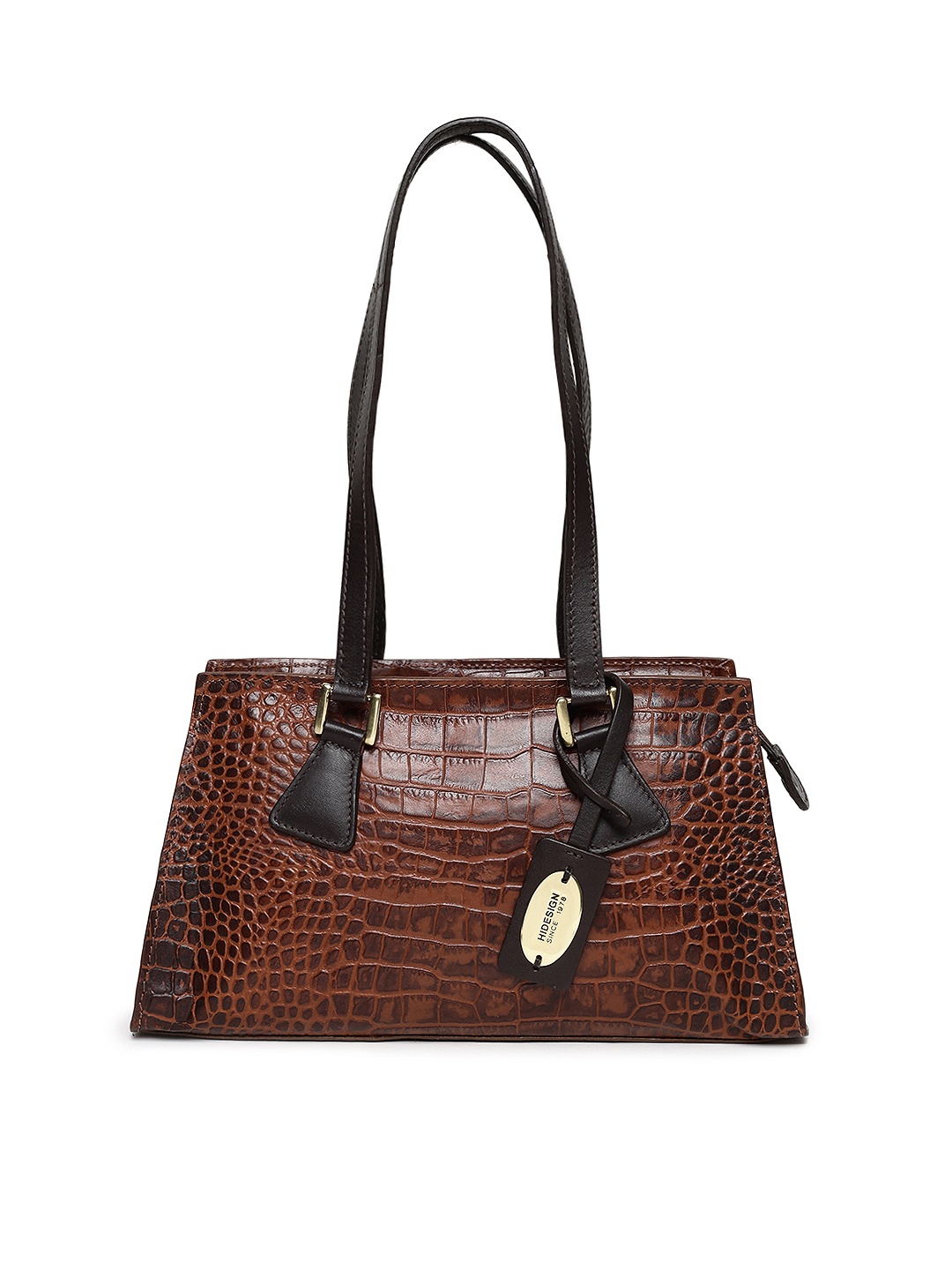 

Hidesign Brown Textured Spruce 03 Leather Shoulder Bag