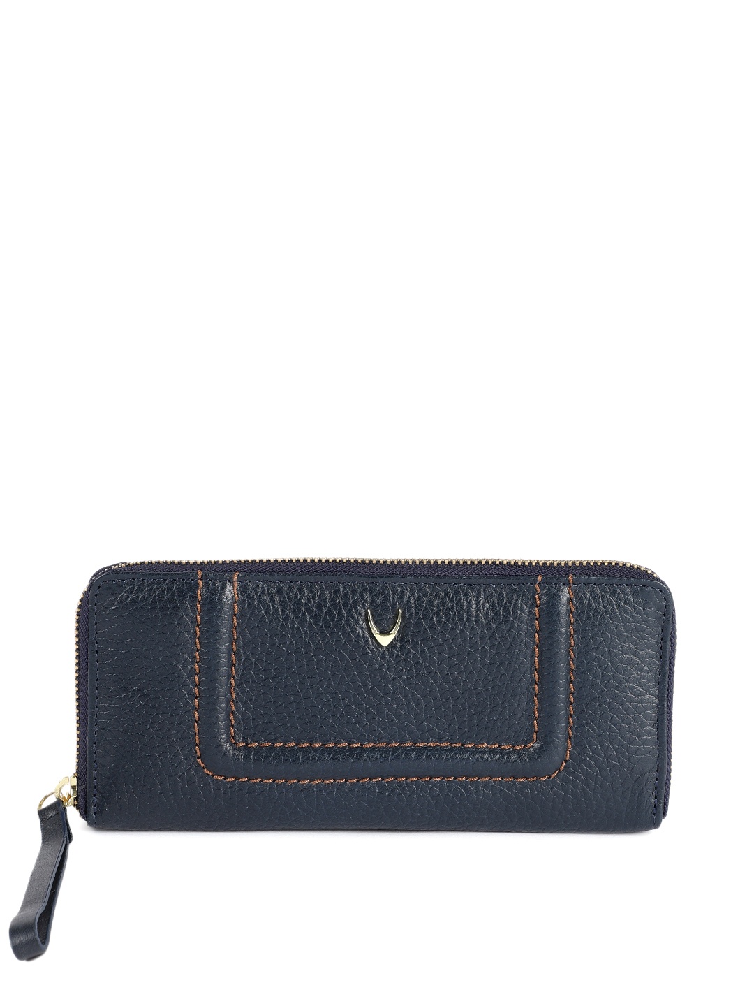 

Hidesign Women Blue Leather Textured Zip Around Wallet