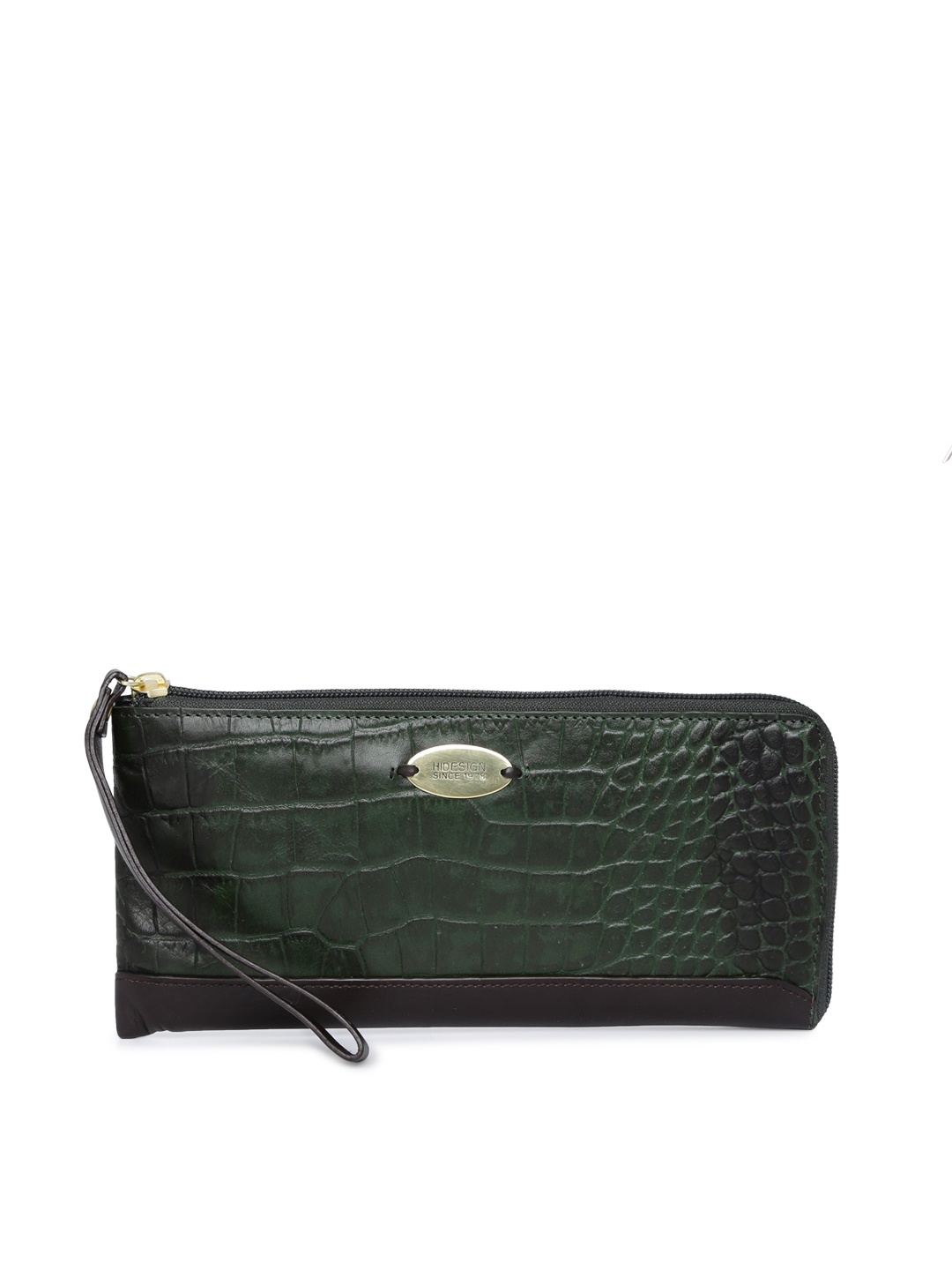 

Hidesign Women Green Solid Zip Around Wallet