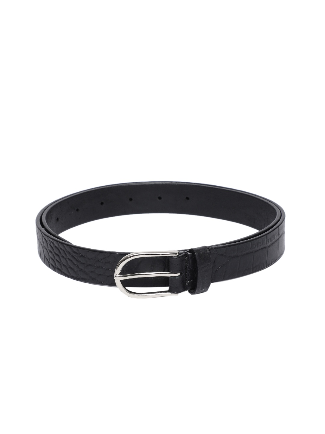 

Hidesign Women Black Textured Leather Belt