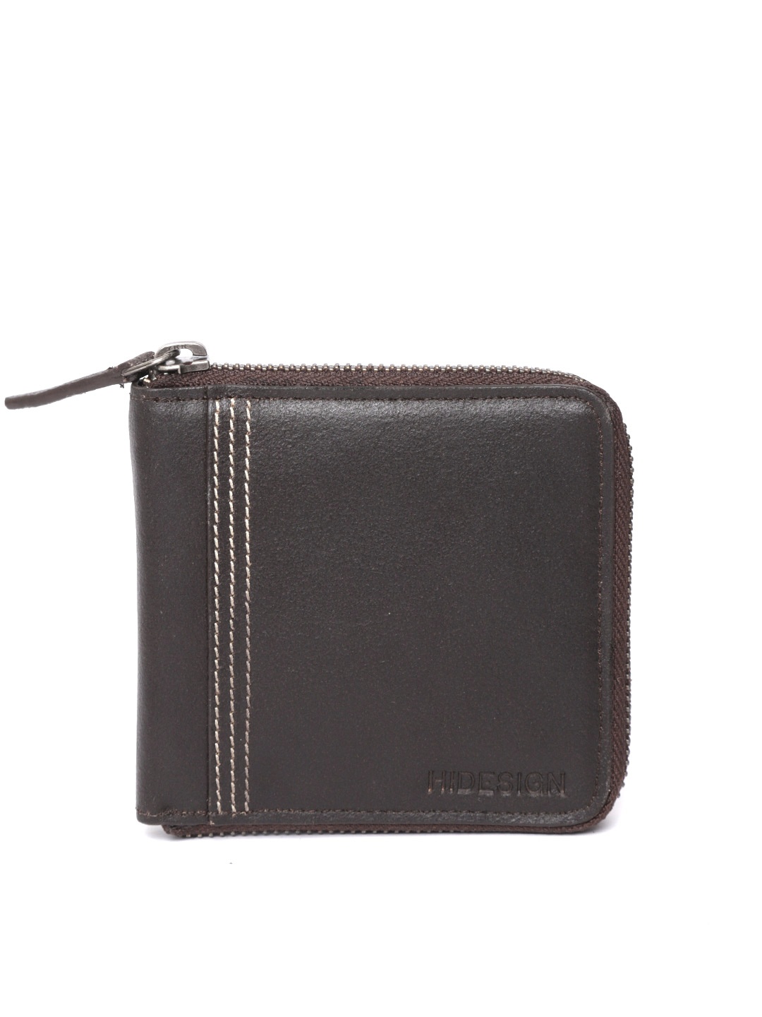 

Hidesign Men Coffee Brown Solid Leather Zip Around Wallet