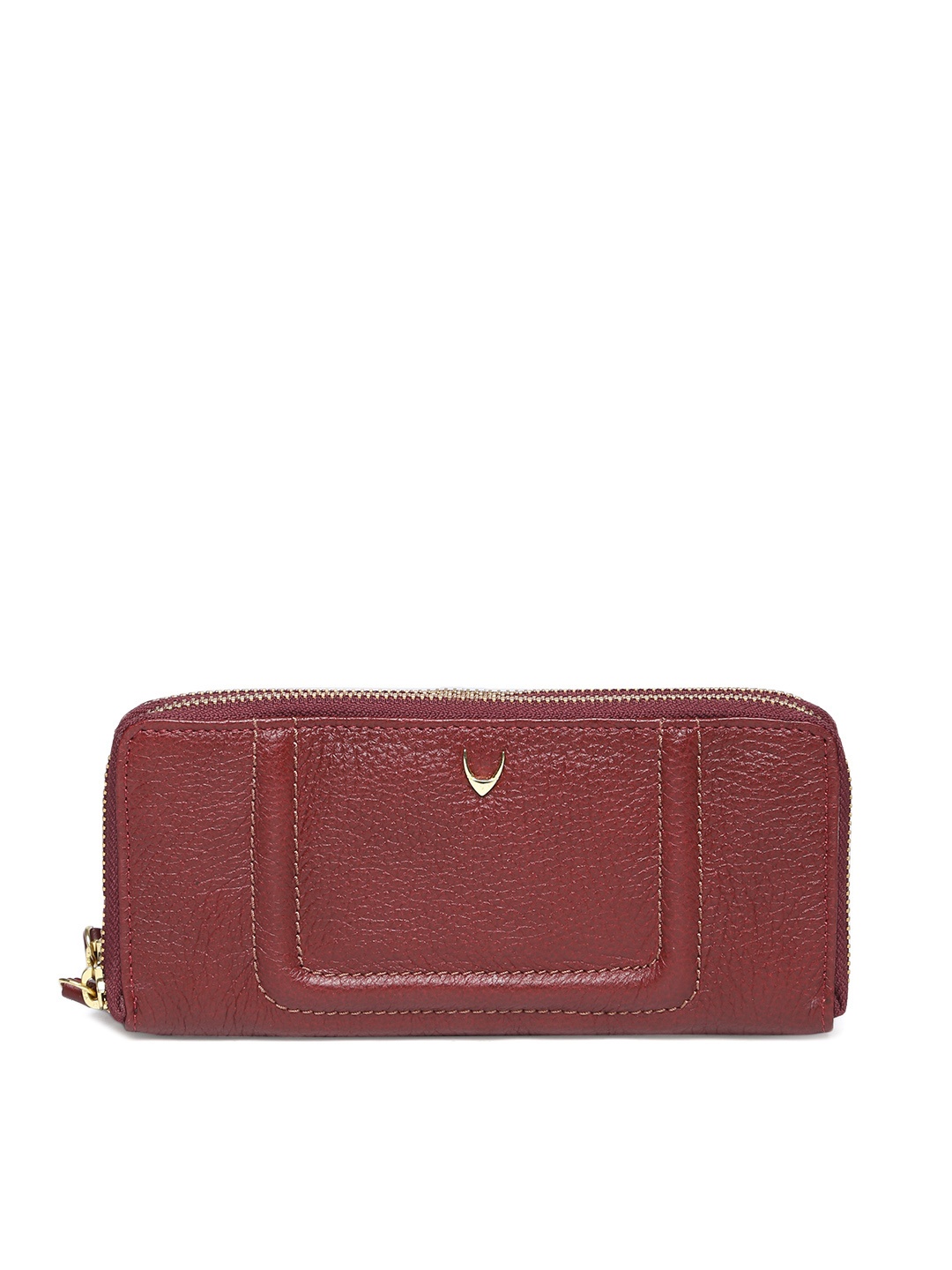 

Hidesign Women Red Leather Textured Zip Around Wallet