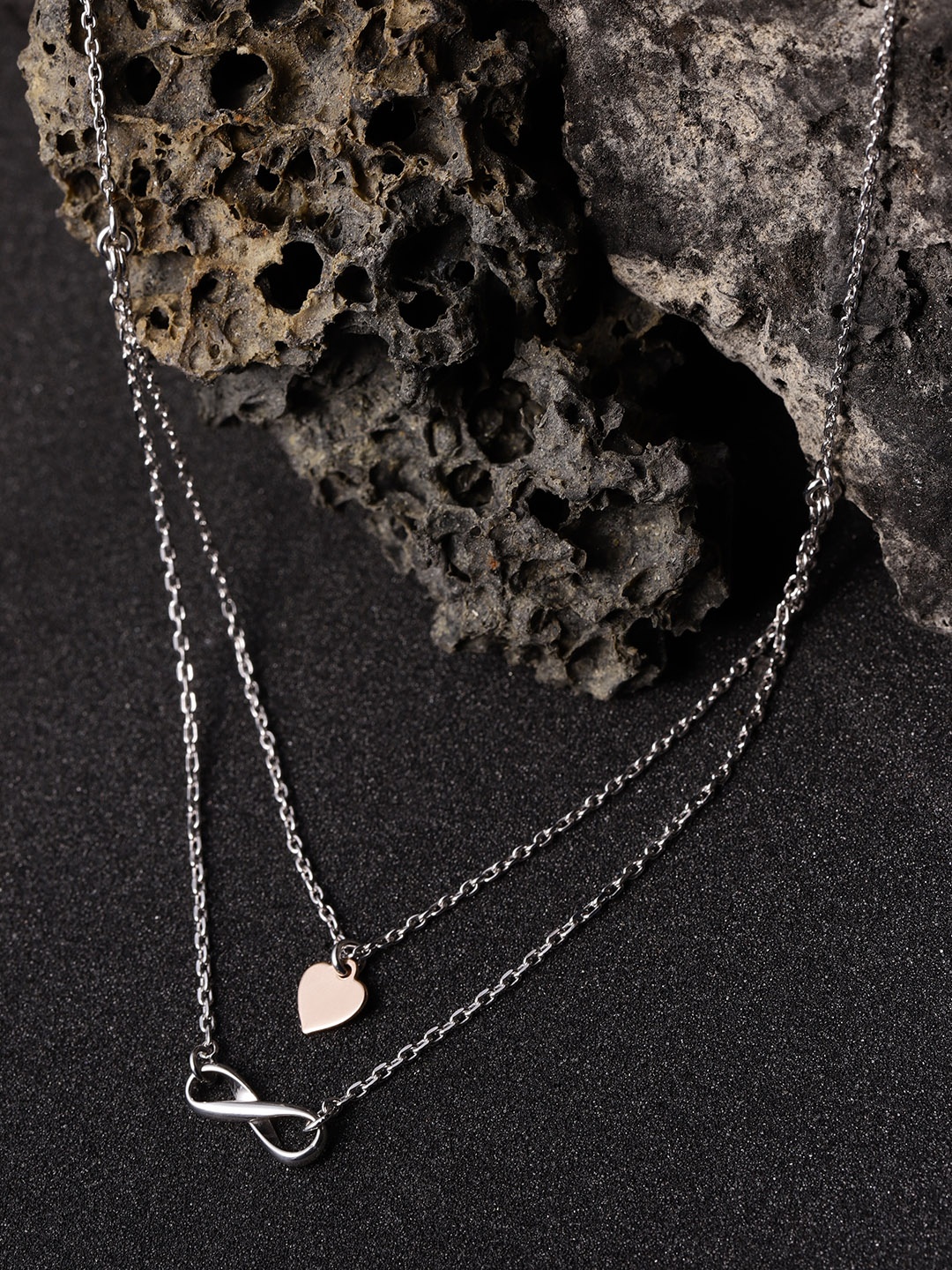

Carlton London 925 Sterling Silver-Rose Gold-Plated Layered Necklace