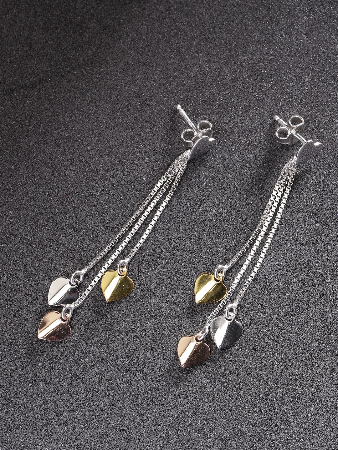 

Carlton London Rose Gold-Toned Rhodium-Plated 925 Sterling Silver Drop Earrings
