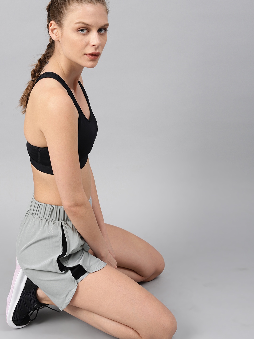 

HRX by Hrithik Roshan Women Grey Solid Regular Fit Rapid dry Running Shorts