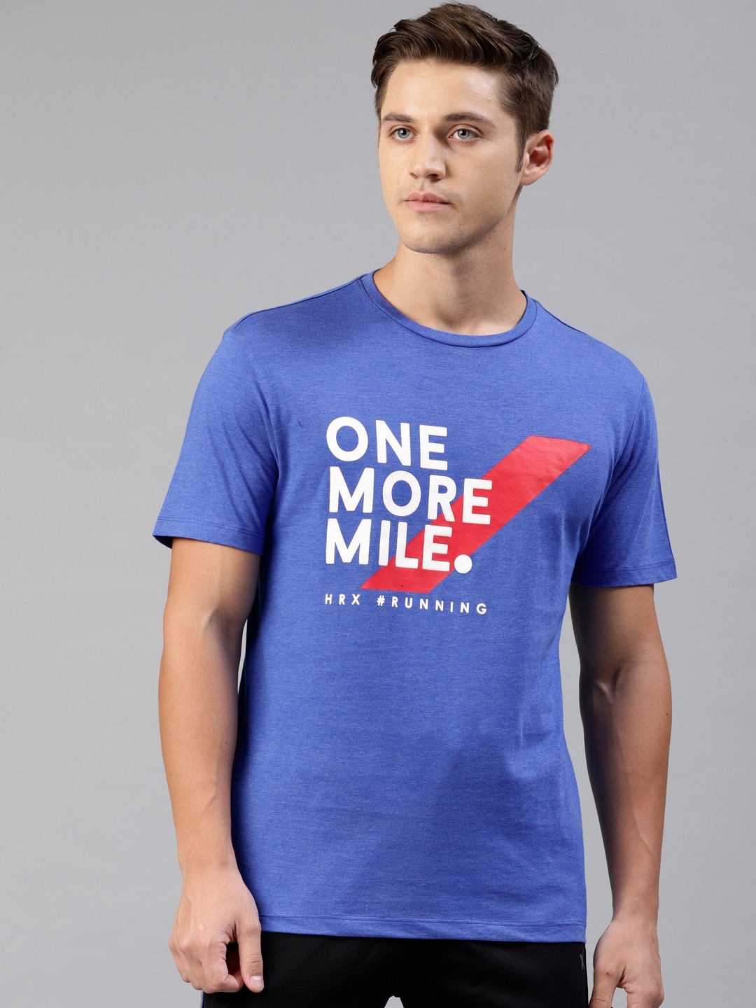 

HRX by Hrithik Roshan Men Blue Printed Round Neck T-shirt
