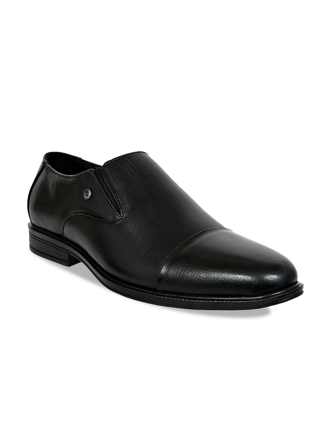 

Allen Cooper Men Black Formal Leather Slip-Ons