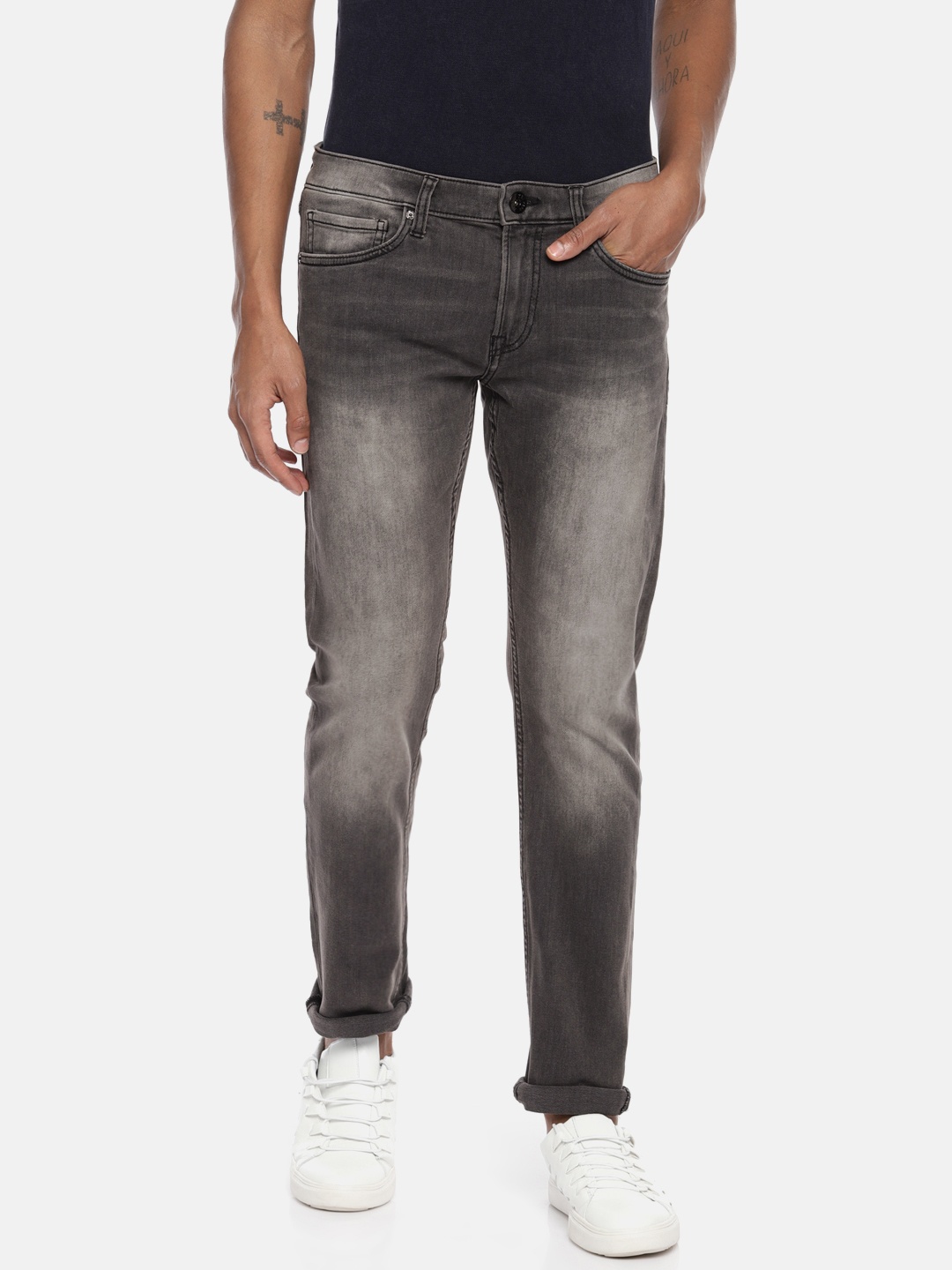 

Pepe Jeans Men Black Alan Soho Skinny Fit Low-Rise Clean Look Stretchable Jeans