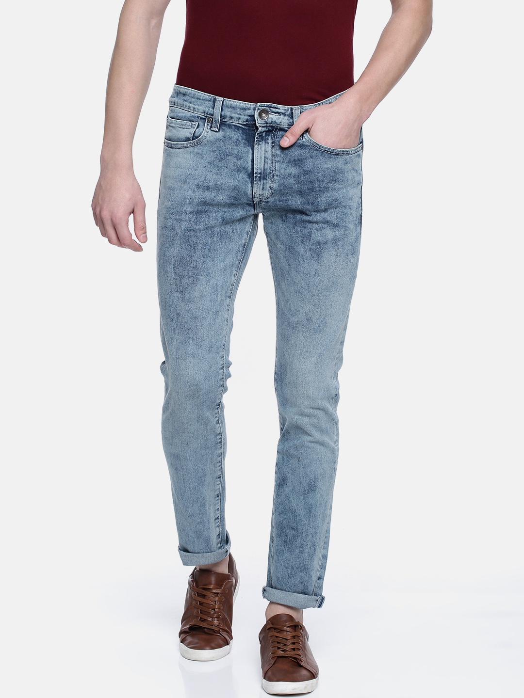 

Pepe Jeans Men Blue Skinny Fit Low-Rise Clean Look Stretchable Jeans