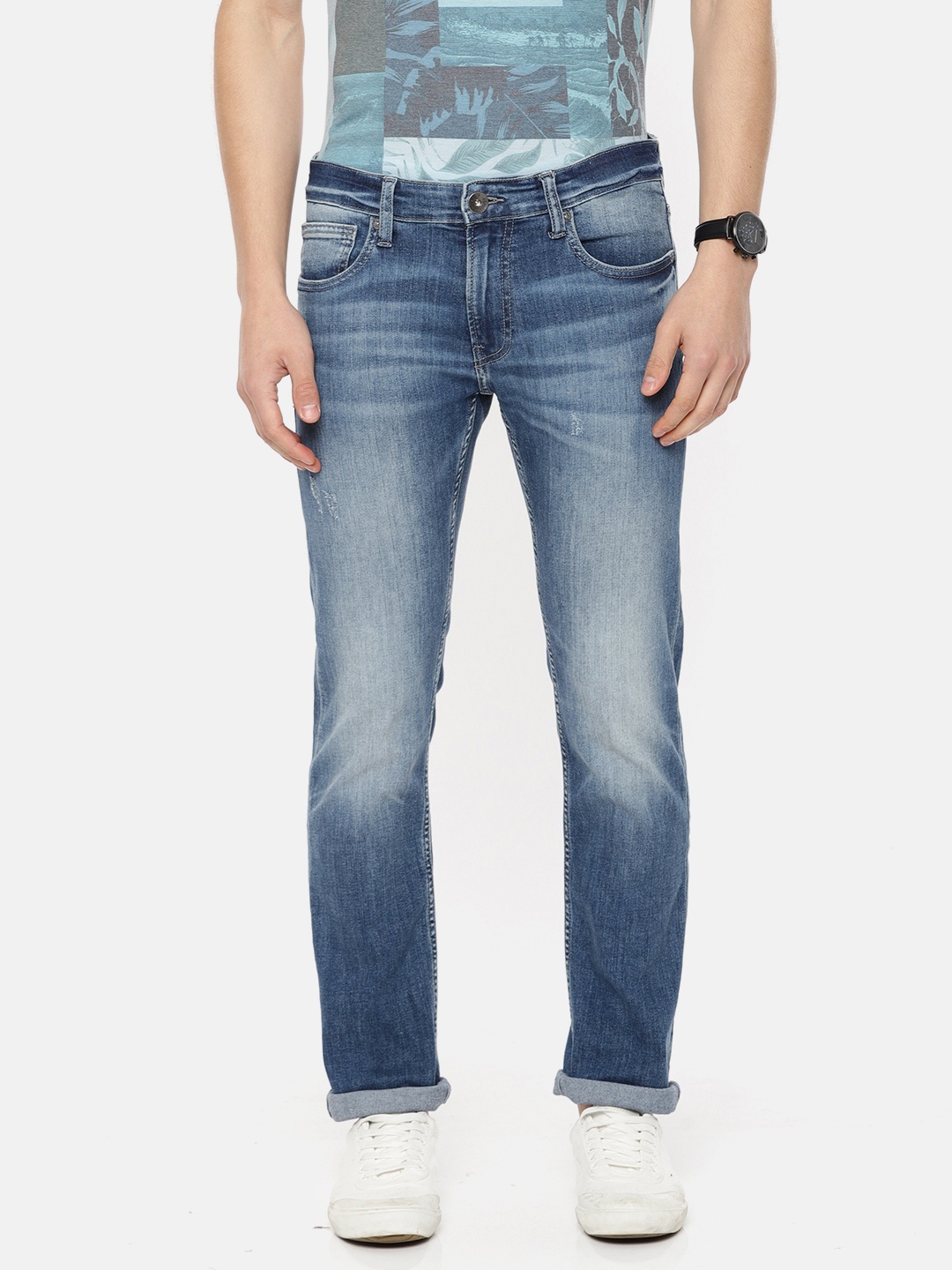 

Pepe Jeans Men Blue Slim Fit Low-Rise Low Distress Stretchable Jeans
