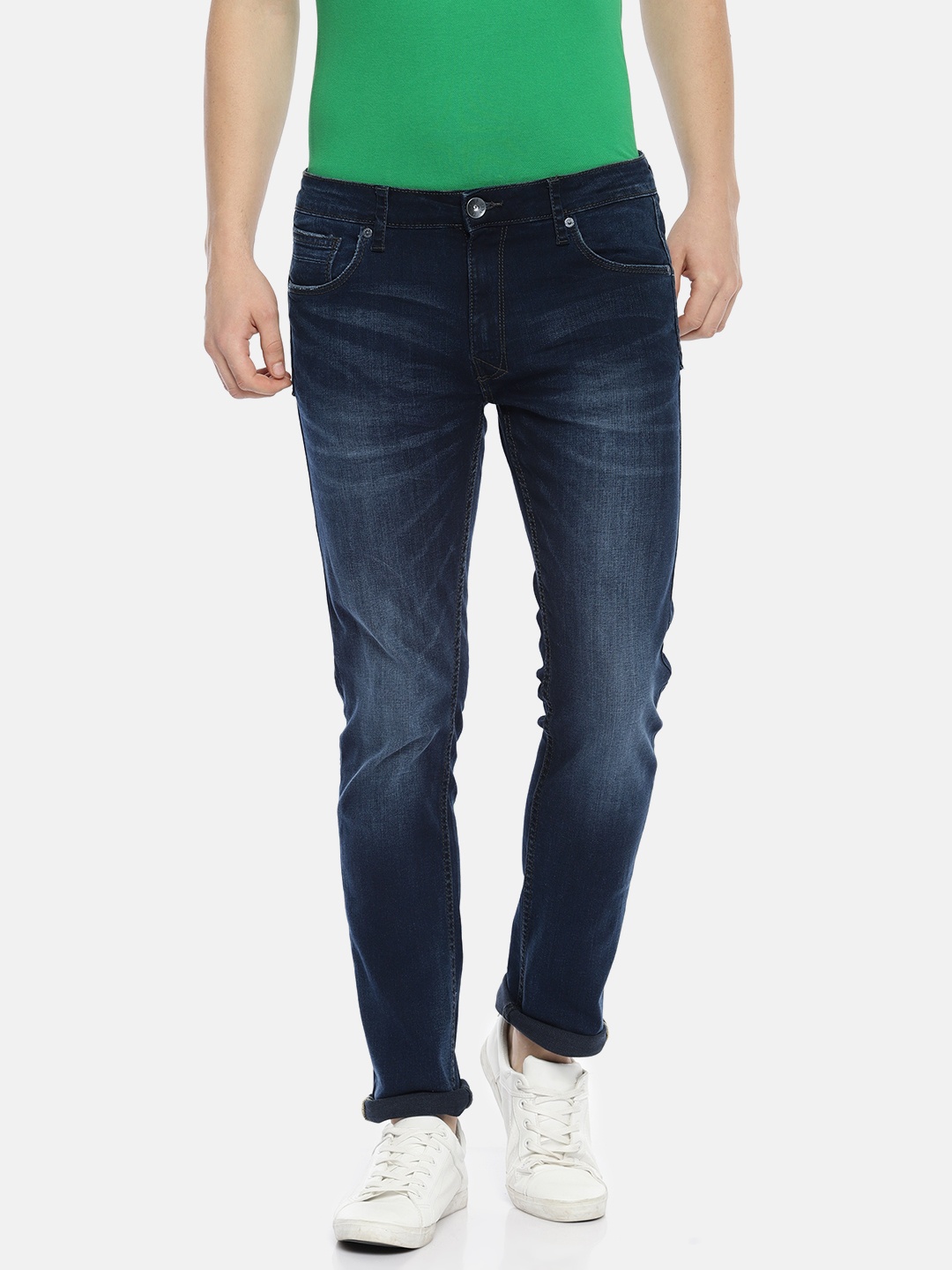 

Pepe Jeans Men Blue Fawke Vapour Slim Fit Low-Rise Clean Look Stretchable Jeans