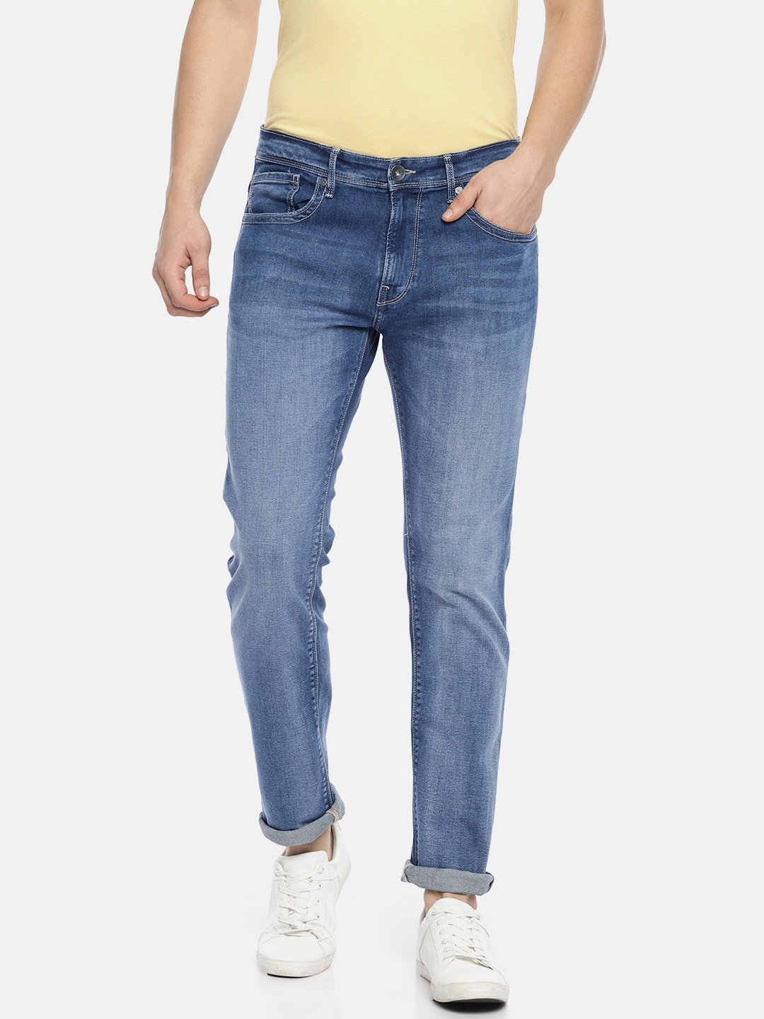 

Pepe Jeans Men Blue Osbert Vapour Slim Fit Low-Rise Clean Look Stretchable Jeans