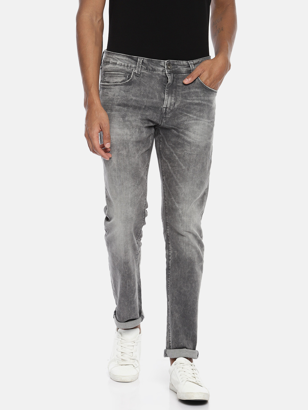 

Pepe Jeans Men Grey Soho Skinny Fit Low-Rise Clean Look Stretchable Jeans