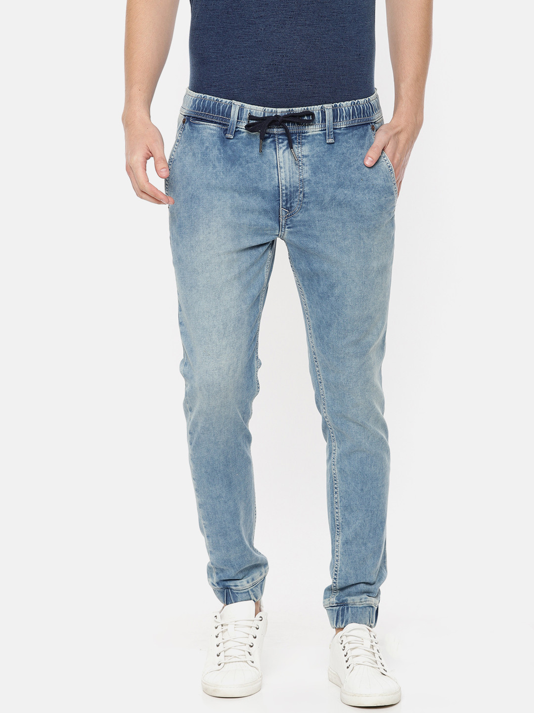 

Pepe Jeans Men Blue Regular Fit Mid-Rise Clean Look Stretchable Jeans