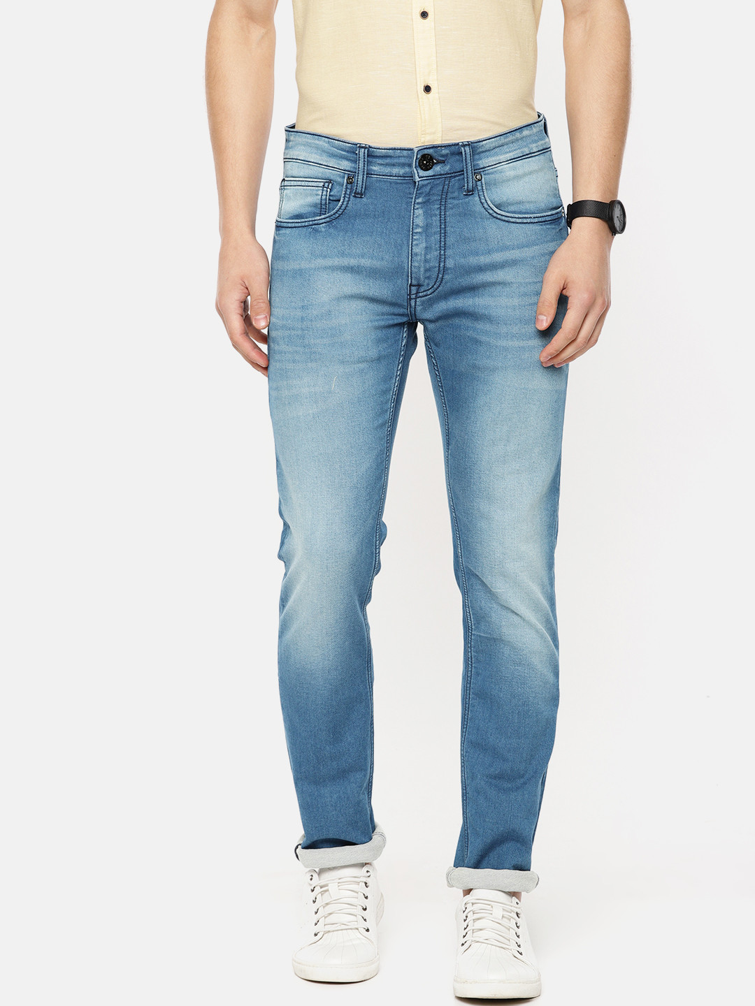 

Pepe Jeans Men Blue Vapour Slim Fit Low-Rise Clean Look Stretchable Jeans