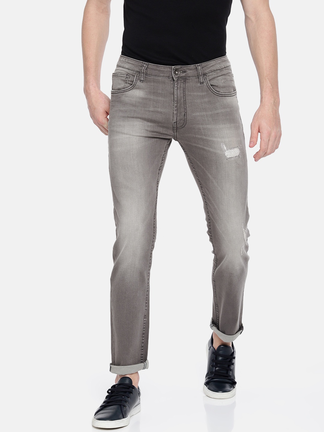 

Pepe Jeans Men Grey Vapour Slim Fit Low-Rise Mildly Distressed Stretchable Jeans