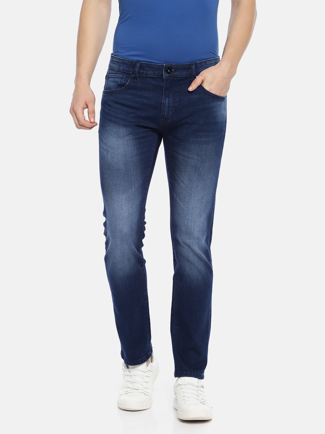 

Pepe Jeans Men Blue Vapour Slim Fit Low-Rise Clean Look Stretchable Jeans