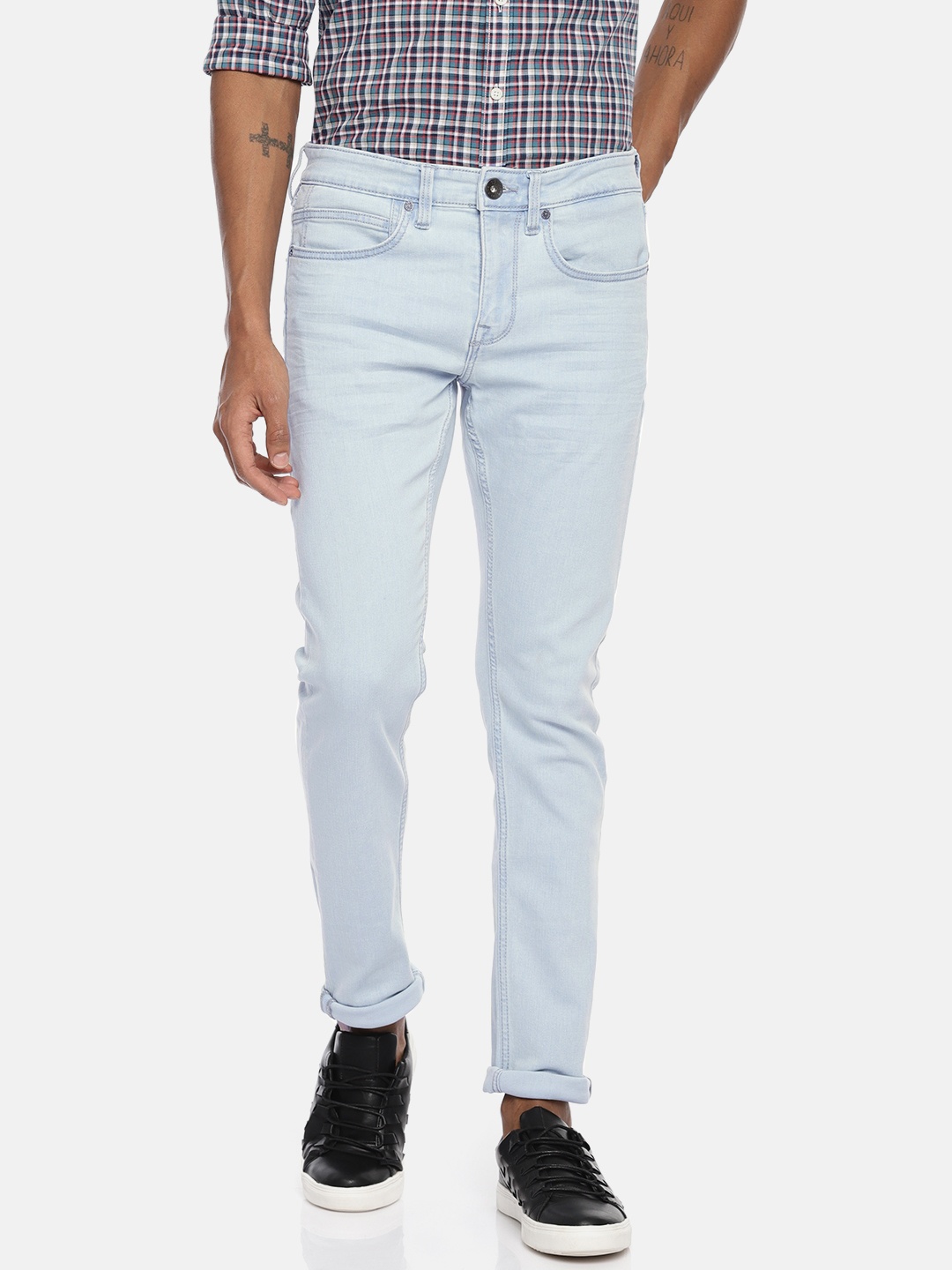 

Pepe Jeans Men Blue Slim Fit Low-Rise Clean Look Stretchable VAPOUR Jeans