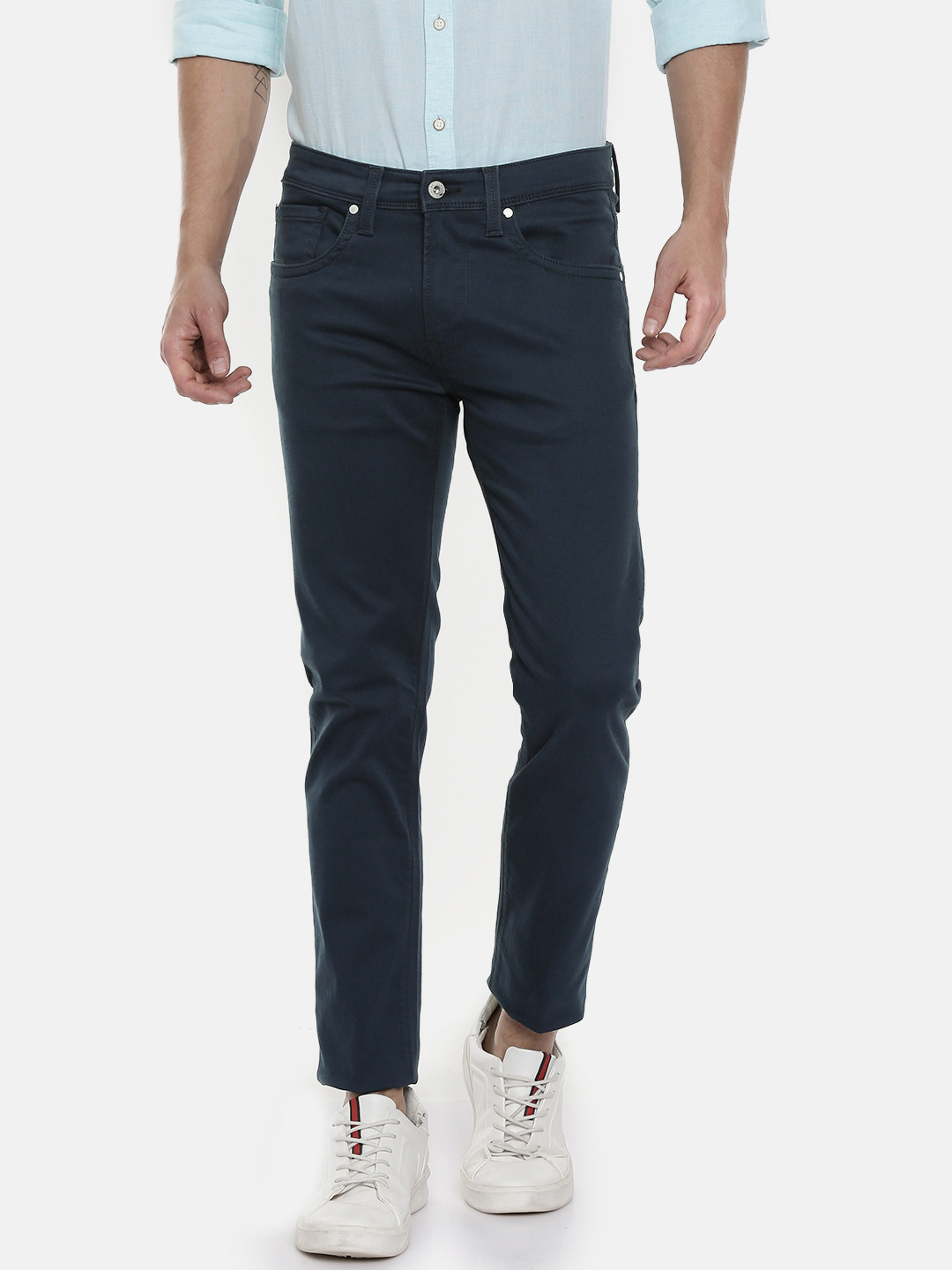 

Pepe Jeans Men Blue RODES Vapour Slim Fit Low-Rise Clean Look Stretchable Jeans