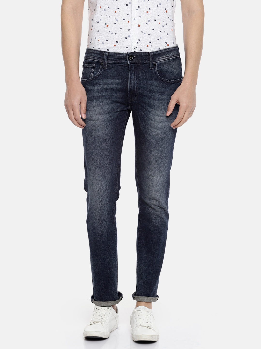 

Pepe Jeans Men Blue Vapour Slim Fit Low-Rise Clean Look Stretchable Jeans