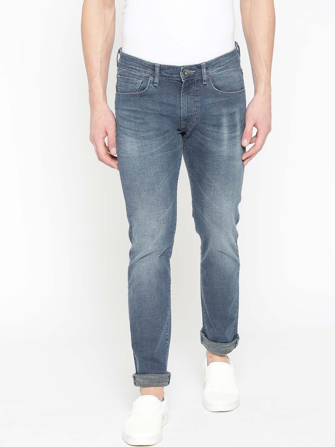 

Pepe Jeans Men Blue Vapour Slim Fit Low-Rise Clean Look Stretchable Jeans