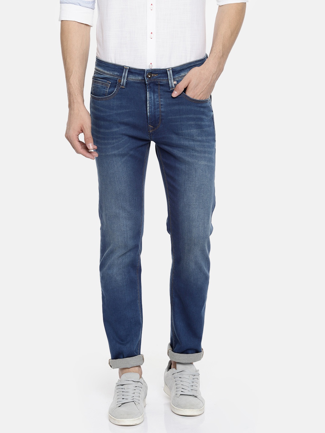 

Pepe Jeans Men Blue Slim Fit Low-Rise Clean Look Stretchable Jeans