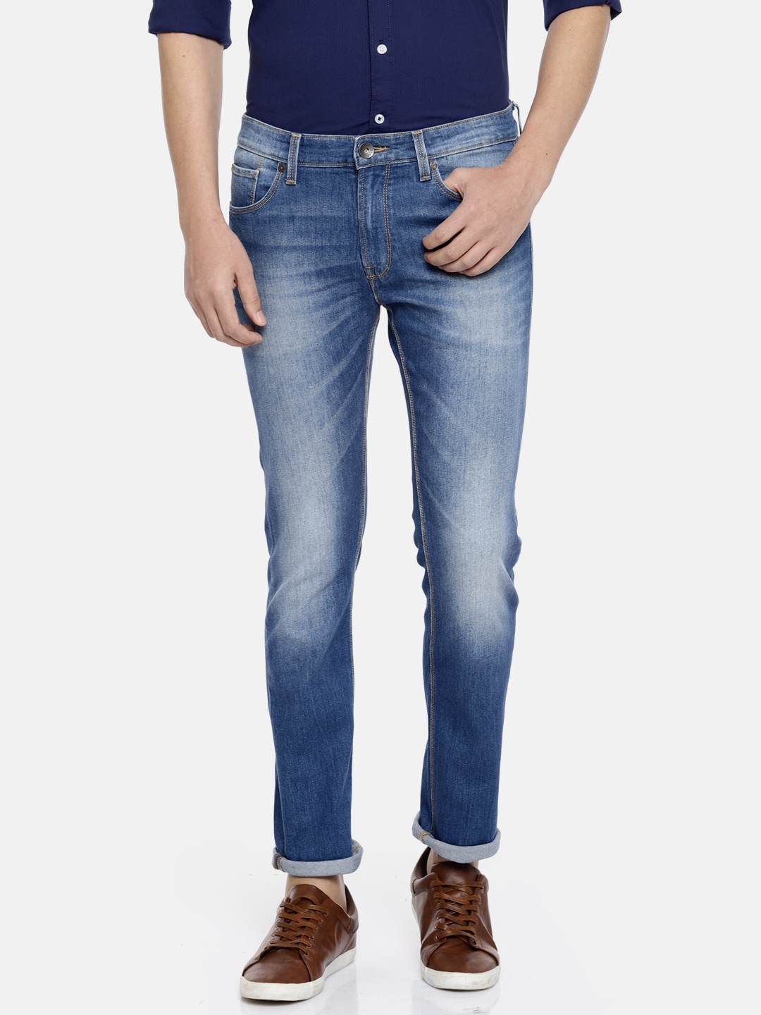 

Pepe Jeans Men Blue Slim Fit Low-Rise Clean Look Stretchable Jeans