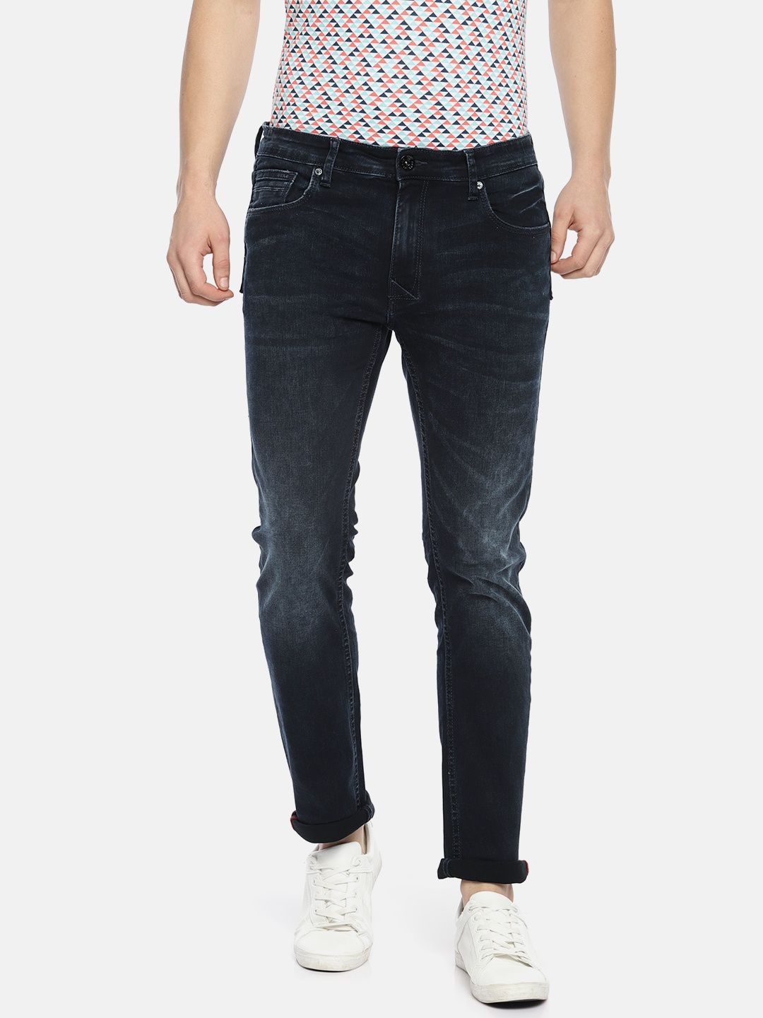 

Pepe Jeans Men Blue Nivek Vapour Slim Fit Low-Rise Clean Look Stretchable Jeans