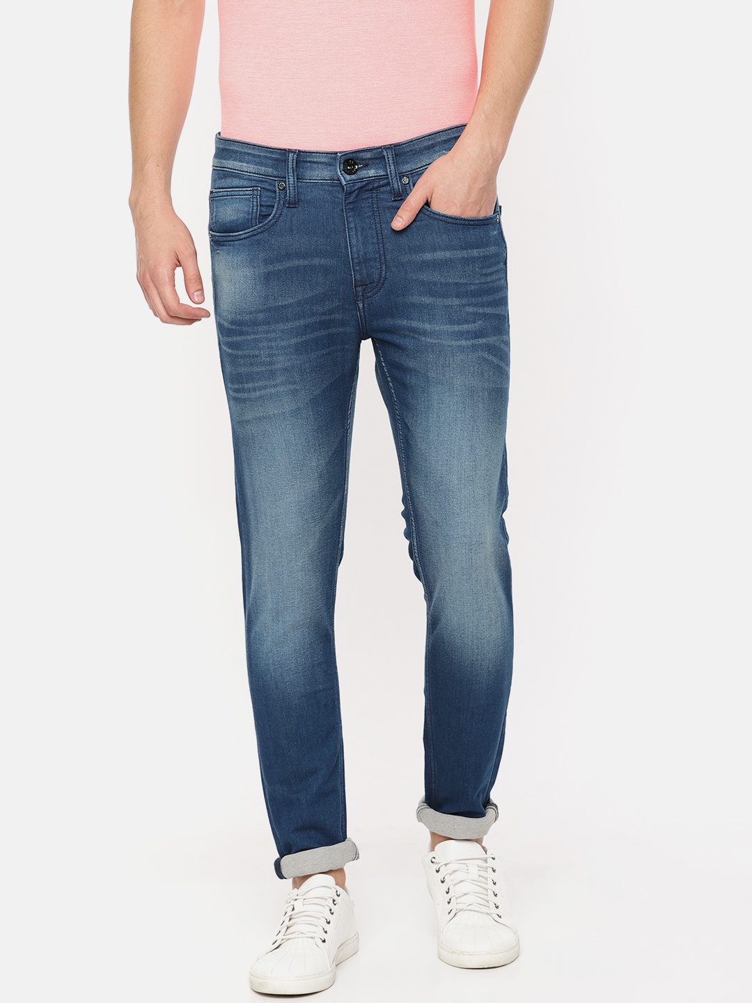 

Pepe Jeans Men Blue Bruce Slim Fit Low-Rise Clean Look Stretchable Jeans