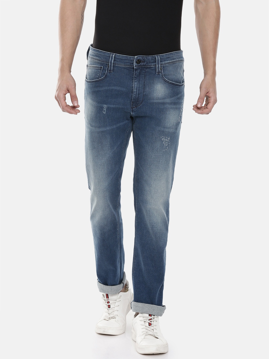 

Pepe Jeans Men Blue GREG VAPOUR Slim Fit Low-Rise Low Distress Stretchable Jeans