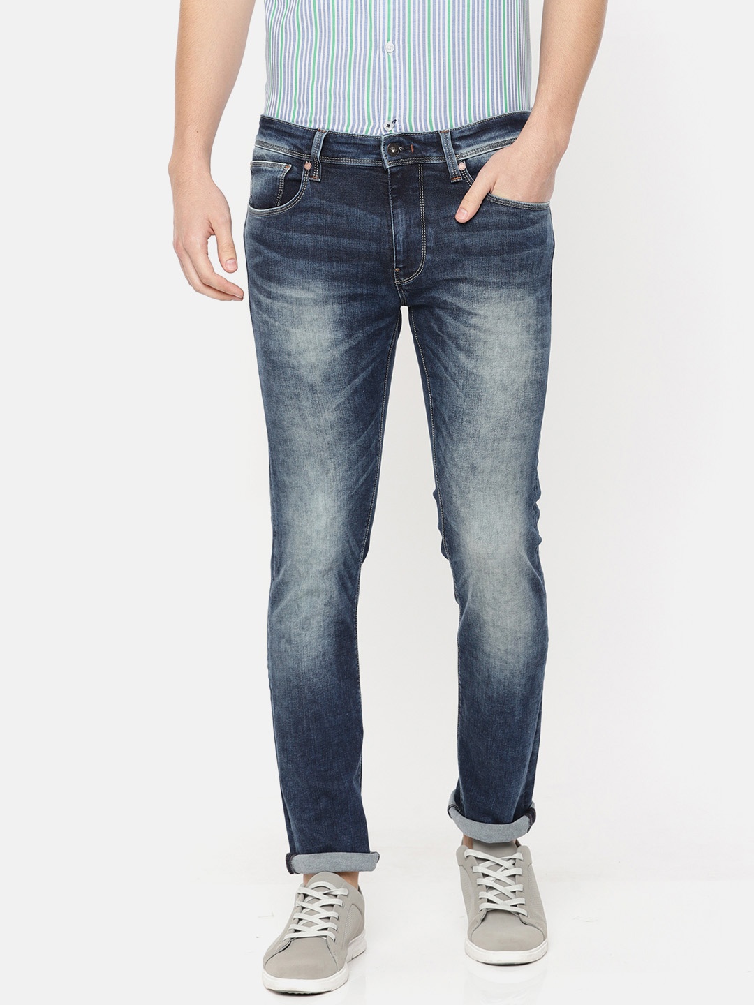 

Pepe Jeans Men Blue Slim Fit Low-Rise Clean Look Stretchable Jeans